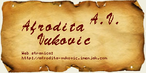 Afrodita Vuković vizit kartica